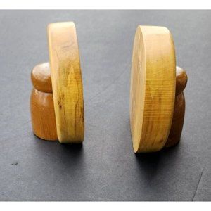 Oregon Myrtle Wood Bookends Mid-Century Modern MCM Shearer Sculpture Art